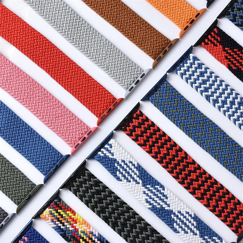 For Apple Watch Series 9 8 7 41mm 6 5 4 SE SE (2022) SE (2023) 40mm 3 2 1 38mm Watch Band Nylon Elastic Braided Replacement Strap Size: XL For Apple Watch Series 9 8 7 41mm 6 5 4 SE SE (2022) SE (2023) 40mm 3 2 1 38mm Watch Band Nylon Elastic Braided Replacement Strap Size: XL
